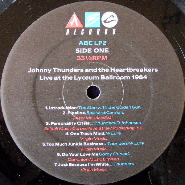 JOHNNY THUNDERS & THE HEARTBREAKERS (ジョニー・サンダース & ザ ・ハートブレーカーズ)- Live At The Lyceum Ballroom 1984 (UK オリジナル LP)