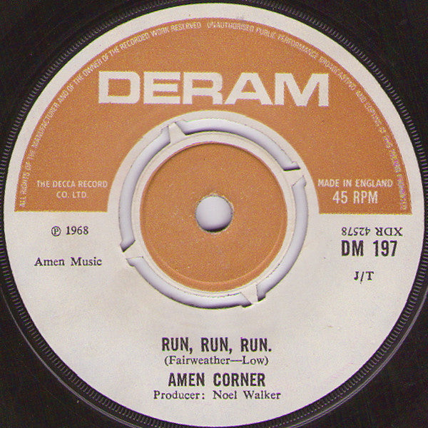 AMEN CORNER (エーメン・コーナー) - High In The Sky / Run, Run, Run. (UK オリジナル 7")
