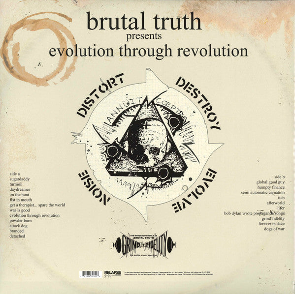 BRUTAL TRUTH (ブルータル・トゥルース)  - Evolution Through Revolution (US 限定再発カラーヴァイナル LP / 廃盤デッドストックNew)