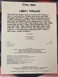 BAD BRAINS (バッド・ブレインズ)  - I And I Survive (US 正規リマスター再発 12"/ New) Rock for Light」セッションからレゲエの名曲！