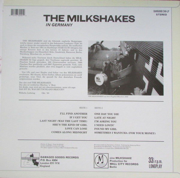 MILKSHAKES (ミルクシェイクス) - IIn Germany (UK 限定復刻再発 LP/New)