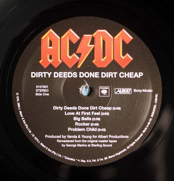 AC/DC (エーシー・ディーシー)  - Dirty Deeds Done Dirt Cheap (EU 限定「リマスター再発」LP/ New)