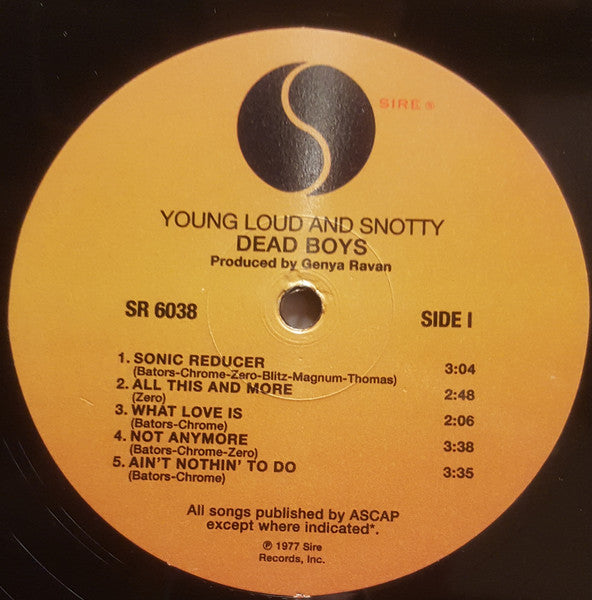 DEAD BOYS (デッド・ボーイズ) - Young Loud And Snotty  (German 限定リプロ再発 LP/ New) '77年ファーストアルバム！