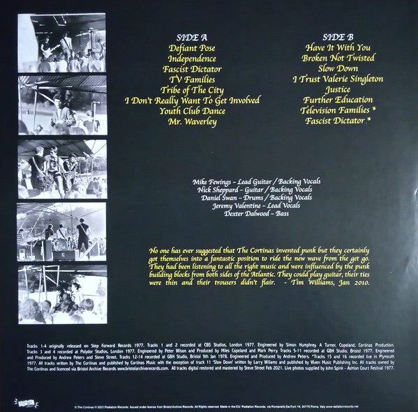 CORTINAS, THE (ザ・コルティナズ) - Defiant Pose : Singles & Demos 1977 1978 (Italy 100 Ltd.Yellow  Vinyl LP / New)