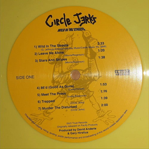 CIRCLE JERKS (サークル・ジャークス) - Wild In The Streets : 40th Anniversary Edition (US 2,000枚限定再発イエローヴァイナル LP+ブックレット/ New)