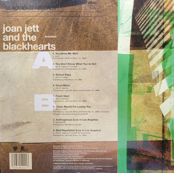 JOAN JETT & The Blackhearts (ジョーン・ジェット & ザ・ブラックハーツ) - Acoustics (EU RSD 2022 限定6,550枚プレス LP/ New)
