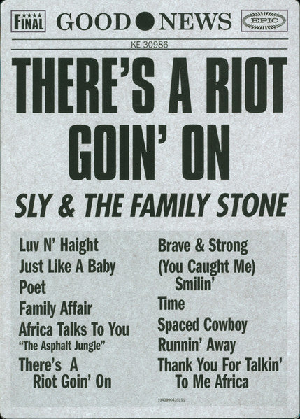 SLY & THE FAMILY STONE (スライ＆ファミリーストーン)  - There’s A Riot Goin’ On (EU Epic 限定復刻再発レッドヴァイナル LP/New)