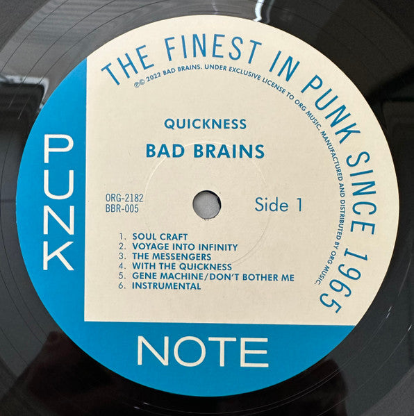 BAD BRAINS (バッド・ブレインズ) - Quickness - Punk Note Edition (US 限定再発「ブラックヴァイナル」 LP / New)