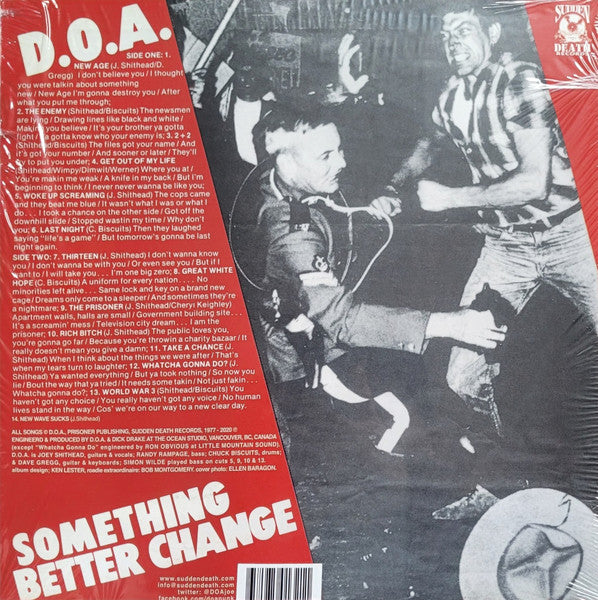 D.O.A. - Something Better Change (Canada 500枚限定再発「40周年記念クリアヴァイナル」LP/New)