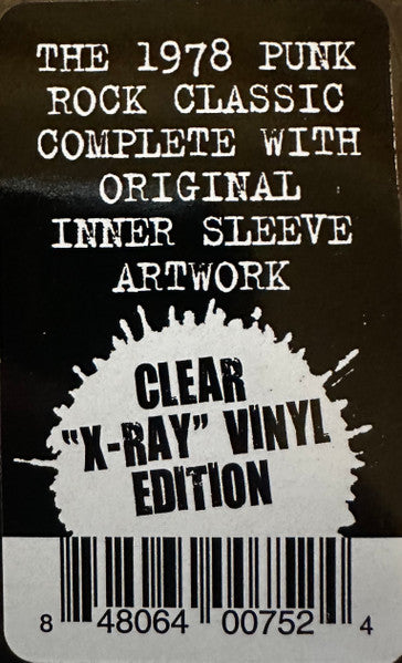 X-RAY SPEX (エックス・レイ・スペックス)  - Germfree Adolescents (US 限定再発クリア「Xレイ」ヴァイナル LP/ New)