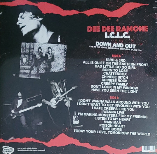 DEE DEE RAMONE I.C.L.C. (ディー・ディー・ラモーン I.C.L.C.) - Down And Out (EU 限定プレス LP/ New)