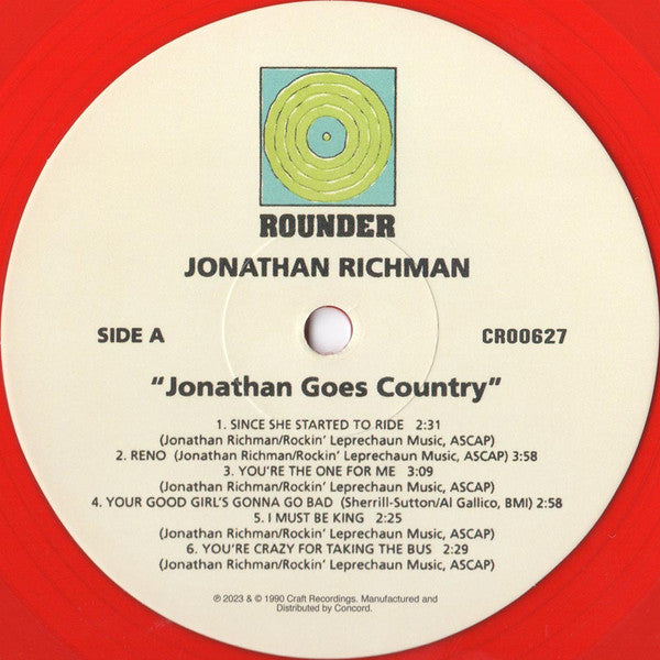JONATHAN RICHMAN (ジョナサン・リッチマン)  - Jonathan Goes Country (US RSD 2023 限定4,500枚再発レッドヴァイナル LP/New)