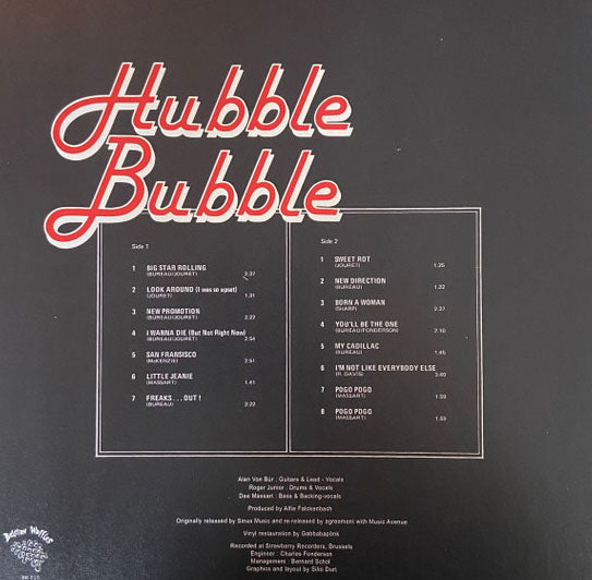 HUBBLE BUBBLE (ハブル・バブル)  - S.T. [1st] (Belgium 限定再発「ブラックヴァイナル」 LP / New)