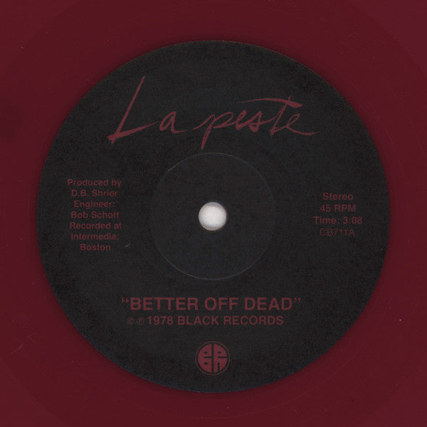 LA PESTE (ラ・ペスト) - Better Off Dead (US 500枚限定再発レッドヴァイナル 7"/ New)