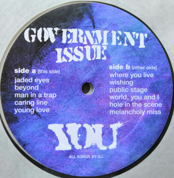 GOVERNMENT ISSUE (ガヴァメント・イシュー)  - You (UK 限定再発「クリアヴァイナル」LP/ New)