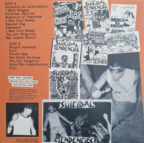 SUICIDAL TENDENCIES (スーサイダル・テンデンシーズ) - 1982 Demos (Canada 限定再発オレンジヴァイナル LP/ New)