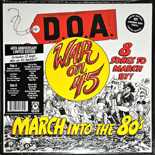 D.O.A. - War On 45 (Canada 500枚限定 「40周年記念再発」チェリーレッドヴァイナル LP/ New)