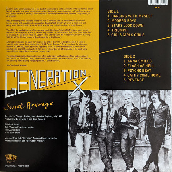 GENERATION X (ジェネレーション X)  - Sweet Revenge (Spain 限定プレス再発 LP/ New)