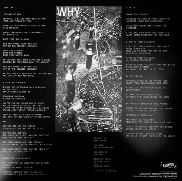 DISCHARGE (ディスチャージ)  - Why (Italy 500枚限定再発「レッドヴァイナル」 LP/ New)