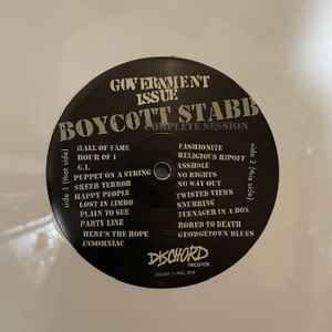 GOVERNMENT ISSUE (ガヴァメント・イシュー)  - Boycott Stabb Complete Session (US 正規再発「限定ホワイトヴァイナル」LP / New) ファーストアルバムの完全セッション！