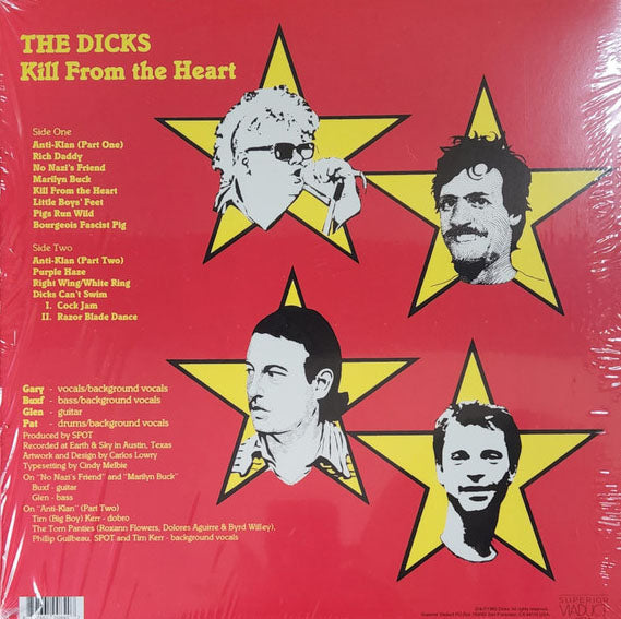 DICKS, THE (ザ・ディックス)  - Kill From The Heart (US 限定再発「クリアレッドヴァイナル」LP/ New)