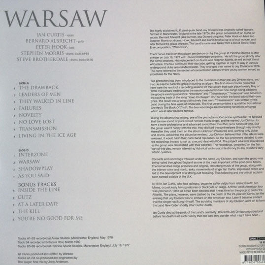WARSAW  (ワルシャワ )  - Warsaw (EU 1,000枚限定180グラム「クリアヴァイナル」LP/ New)