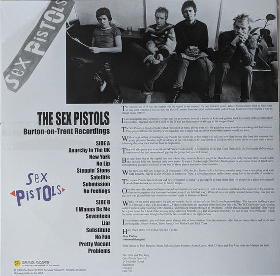 SEX PISTOLS (セックス・ピストルズ) - Burton-On-Trent Recordings (OZ 限定プレス再発 LP/ New)