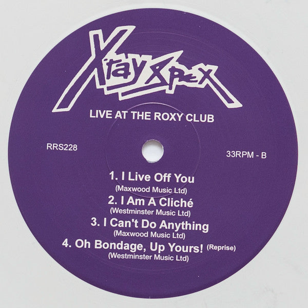 X-RAY SPEX (エックス・レイ・スペックス)  - Live At The Roxy Club (Italy 限定再発「スプラッターホワイトヴァイナル」LP/ New)