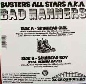 BAD MANNERS (バッド・マナーズ)  - Skinhead Girl / Skinhead Boy (Dutch「正規」 限定プレス再発 7"/ New) 初期スキンヘッドトラック2バージョン！
