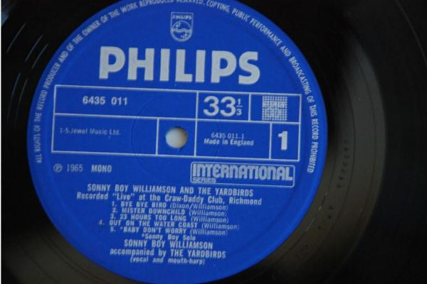 YARDBIRDS (Sonny Boy Williamson & The Yardbirds) (ヤードバーズ & ソニー・ボーイ・ウイリアムソン) - S.T. (UK '71 再発「モノラル」LP+両面コーティングジャケ/Philips 6435 011)
