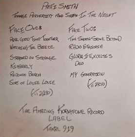 PATTI SMITH (パティ・スミス)  - Teenage Perversity And Ships In The Night (Spain 限定再発 LP/ New) '76年1月30日、L.A.ロキシーでのライブ！