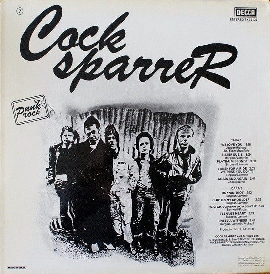 COCK SPARRER (コック・スパラー)  - S.T. [1st] (EU 限定リプロ再発 LP/ New) '78年ファースト！