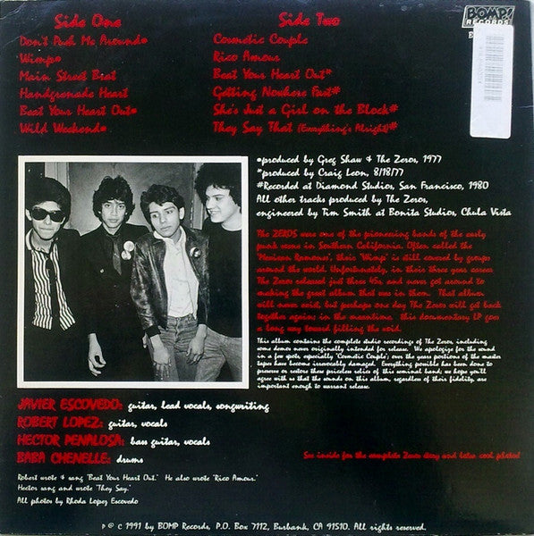ZEROS, THE (ザ・ゼロス) - Don't Push Me Around Rare & Unreleased Classics From '77 (US 限定再発カラーヴァイナル LP/New)