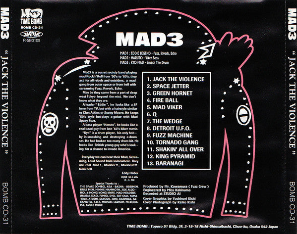MAD 3 (マッド・スリー) - Jack The Violence (Japan  タイムボム  限定 CD/New)