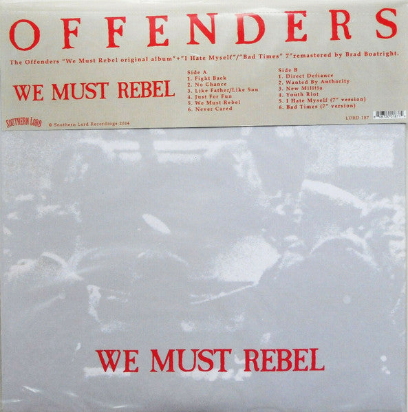 OFFENDERS (オフェンダーズ) - Endless Struggle/We Must Rebel/ I Hate Myself (US 限定再発 2xLP/ New)