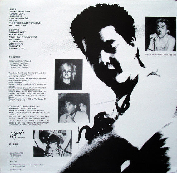 GERMS (ジャームス)  - What We Do Is Secret (US 限定プレス再発 LP/ New) ダービー・クラッシュ追悼盤 !