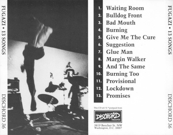 FUGAZI (フガジ) - 13 Songs (US 限定再発 CD/ New)