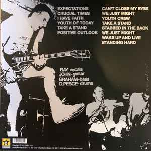 YOUTH OF TODAY (ユース・オブ・トゥデイ)  - Can't Close My Eyes (US '21 正規再発「限定グリーヴァイナル」LP/ New) '85年ファーストEP+7曲！