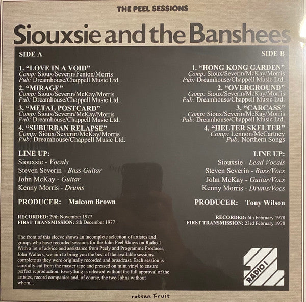 SIOUXSIE AND THE BANSHEES (スージー・アンド・ザ・バンシーズ)  - The Peel Sessions 1977-1978 (France 限定リリース LP/NEW)