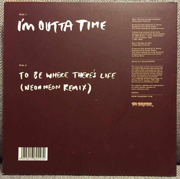 OASIS (オアシス)  - I'm Outta Time (UK 限定リリース 7インチ/NEW 廃盤) '08年シングル