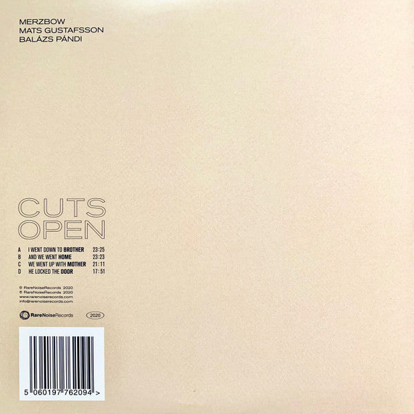 MERZBOW / MATS GUSTAFSSON / BALAZS PANDI (メルツバウ / マッツ・グスタフソン / バラージュ・パンディ)  - Cuts Open (UK 限定 「パープルヴァイナル」 2xLP/NEW)