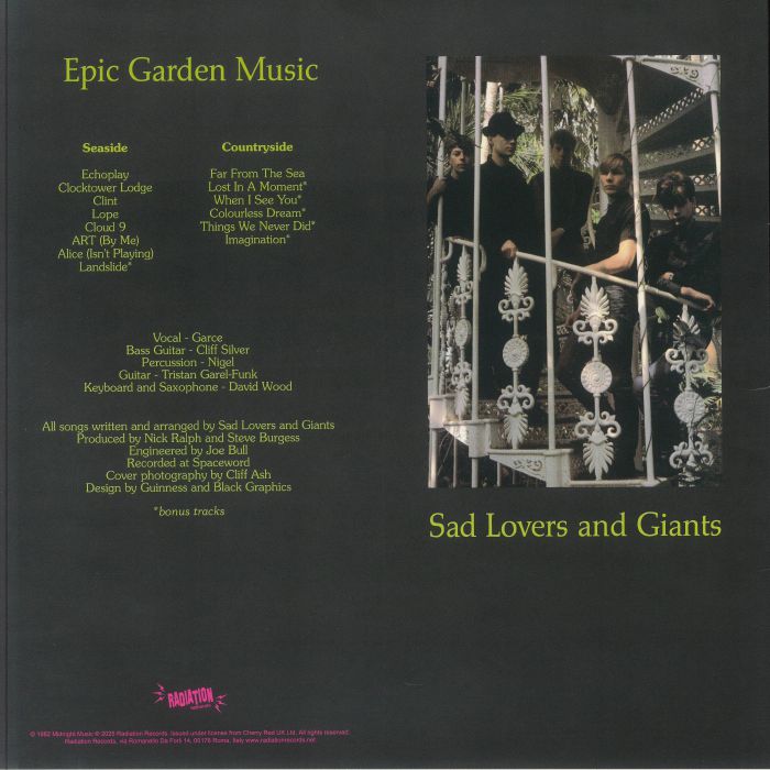 SAD LOVERS AND GIANTS (サッド・ラヴァーズ・アンド・ジャイアンツ)  - Epic Garden Music (EU 限定「カラーヴァイナル」 LP/NEW) '82年1stアルバム