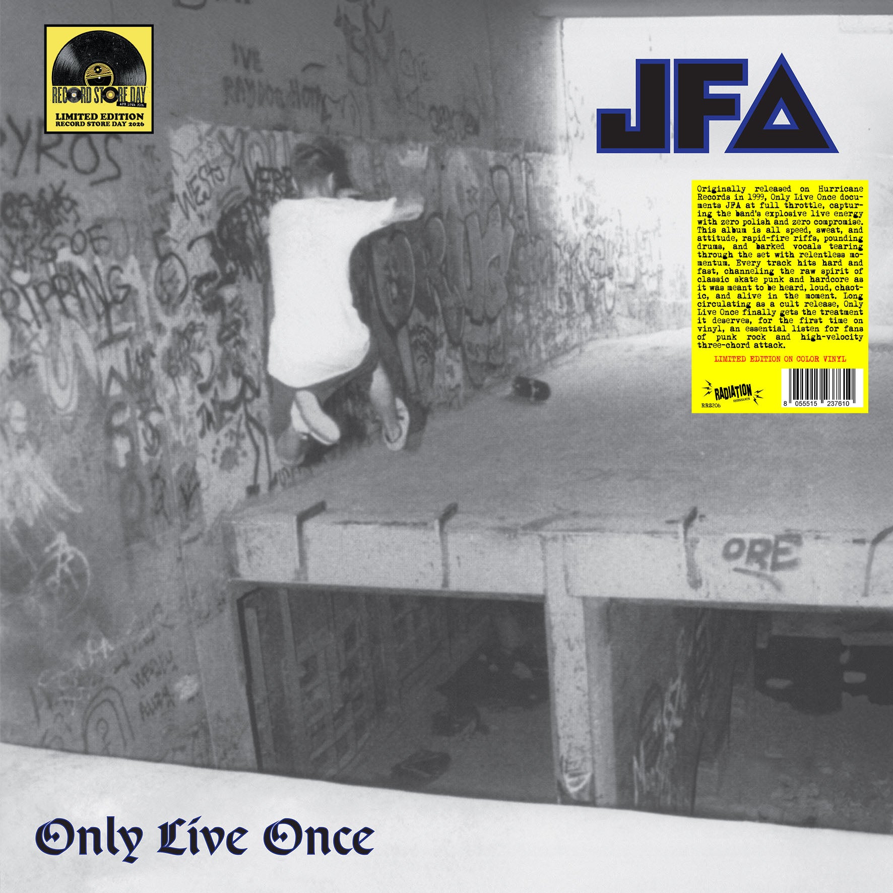 JFA (ジョディ・フォスターズ・アーミー)  - Only Live Once (Italy 「RSD 2026」正規再発「限定ホワイトヴァイナル」 LP/ New) アリゾナ、スケートパンク！