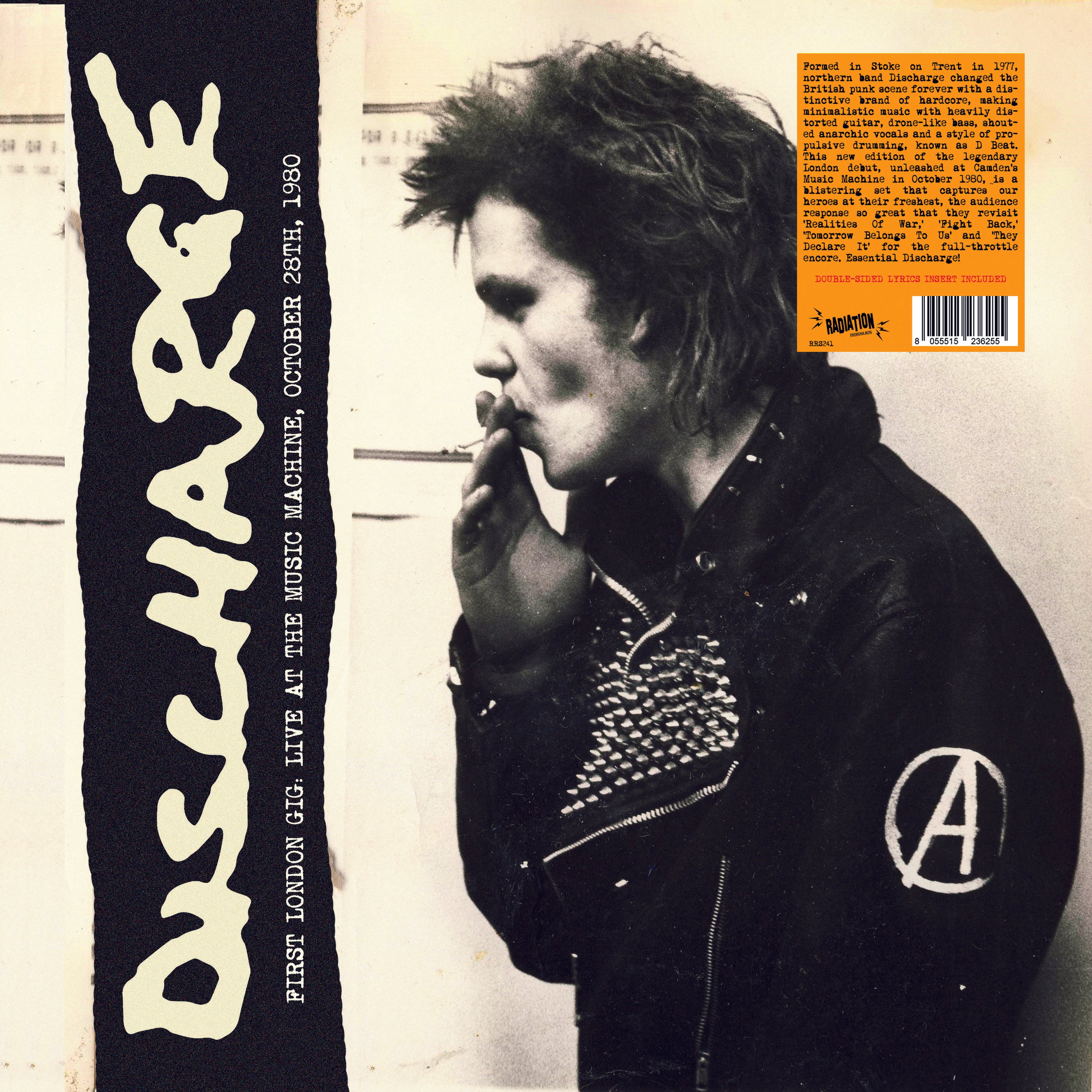 DISCHARGE (ディスチャージ)  - First London Gig, Live At The Music Machine October 28th 1980 (Italy 限定再発「ブラックヴァイナル」LP/ New)