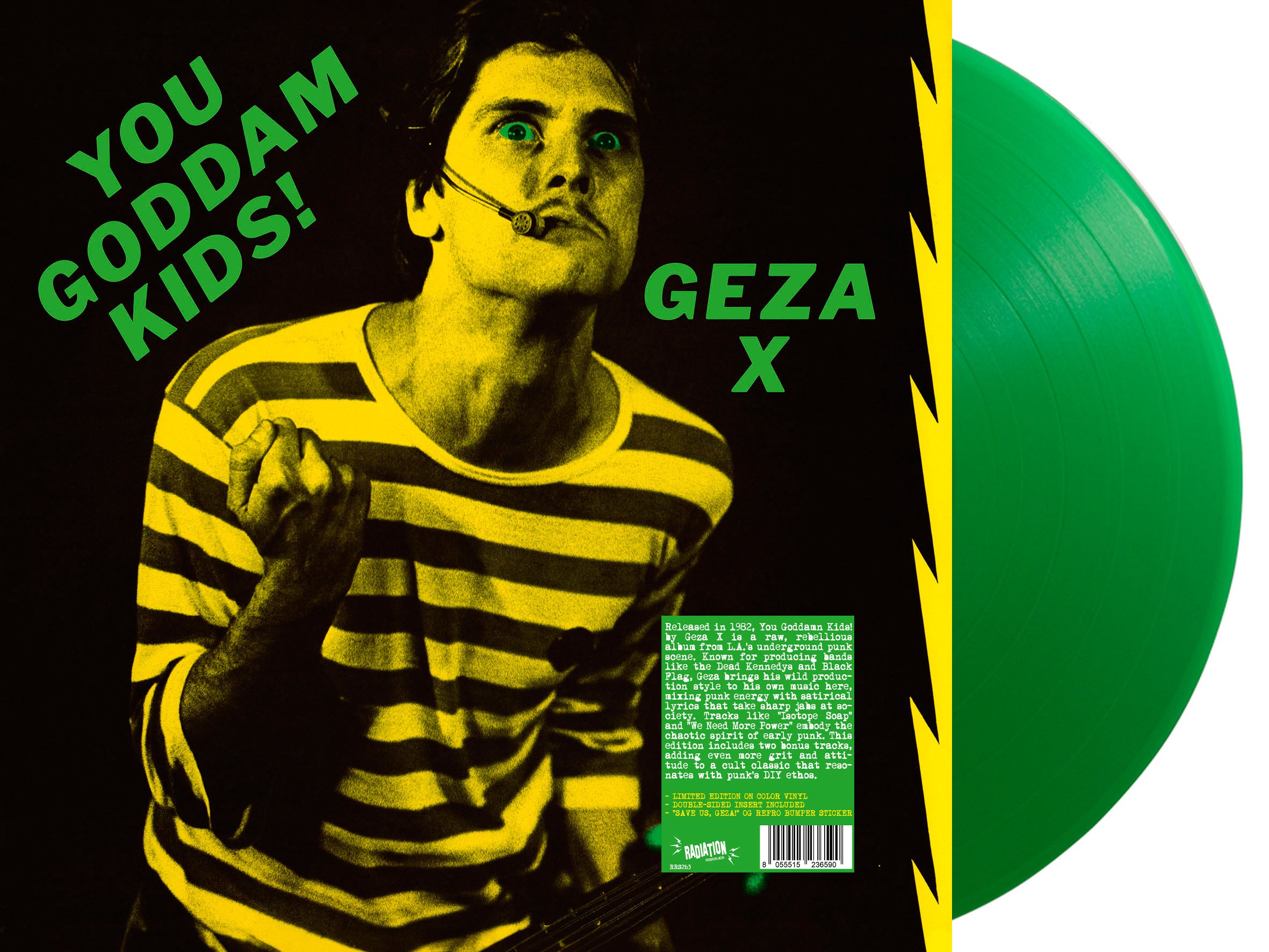 GEZA X (ギーザー・エックス)  - You Goddam Kids! (Italy 限定再発「グリーンヴァイナル」LP/ New) ステッカー付き！