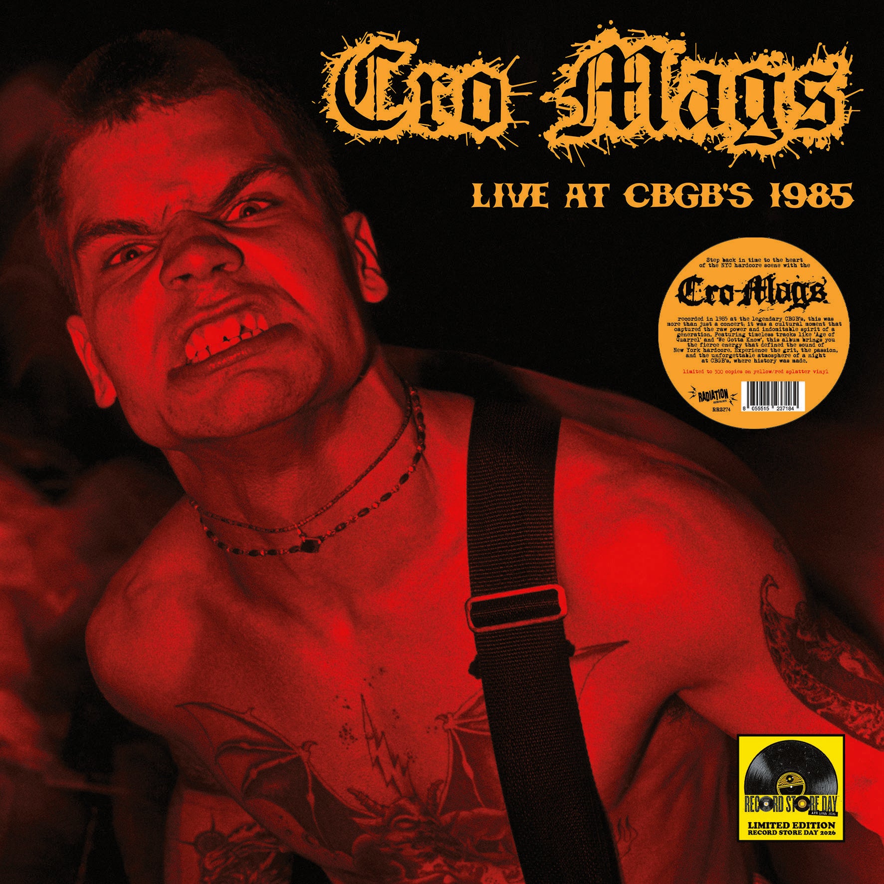 CRO-MAGS (クロ・マグス)  - Live At CBGB's 1985 (Italy 「RSD 2026」正規再発「300枚限定スプラッターヴァイナル」 LP/ New)