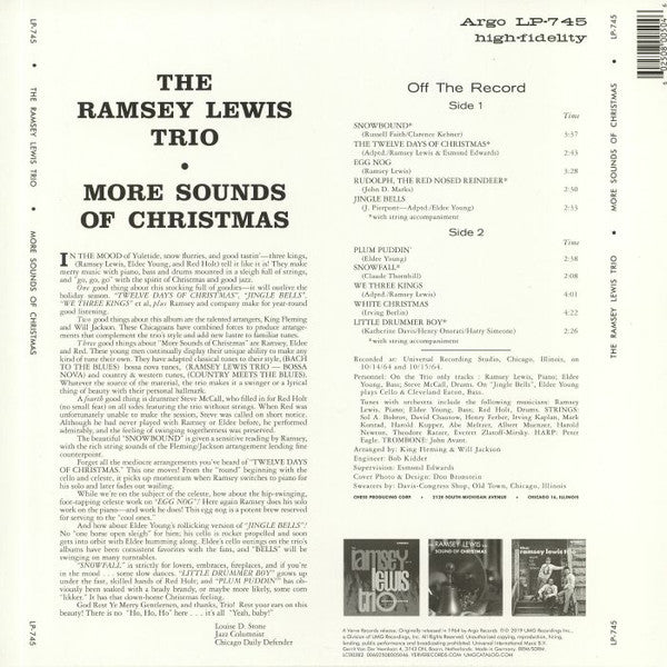 RAMSEY LEWIS TRIO (ラムゼイ・ルイス・トリオ)  - More Sounds Of Christmas (EU 限定復刻再発ステレオ LP/New) '64年クリスマス・アルバム