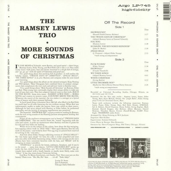RAMSEY LEWIS TRIO (ラムゼイ・ルイス・トリオ)  - More Sounds Of Christmas (EU 限定復刻再発ステレオ LP/New)
