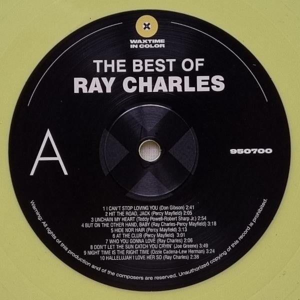 RAY CHARLES (レイ・チャールズ)  - The Best Of Ray Charles (EU 限定「イエローヴァイナル」180g LP/New) ベスト20曲