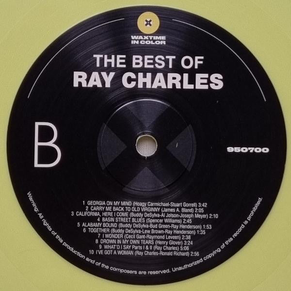 RAY CHARLES (レイ・チャールズ)  - The Best Of Ray Charles (EU 限定「イエローヴァイナル」180g LP/New) ベスト20曲